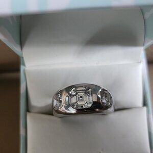 Jennifer Miller x Diamonique Sterling Silver Gypsy Ring Size 10